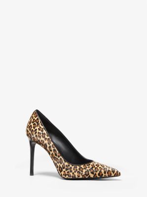 Gretel Leopard Print Calf Hair Pump in WHEAT | Michael Kors