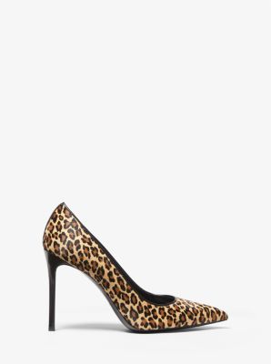 Gretel Leopard Print Calf Hair Pump in WHEAT | Michael Kors