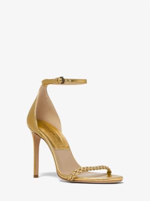 Michaelkors Joslyn Metallic Leather Sandal,ANTIQUE BRASS