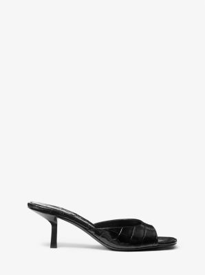 Anita Crocodile Embossed Leather Sandal | Michael Kors