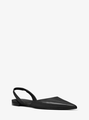 Michael kors black hot sale leather flats