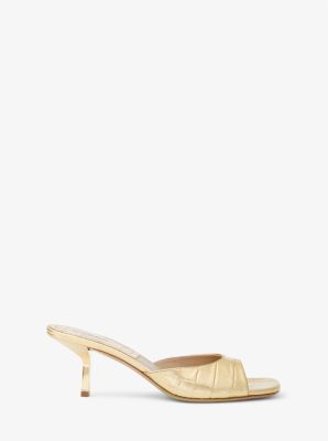 Anita Metallic Crocodile Embossed Sandals | Michael Kors