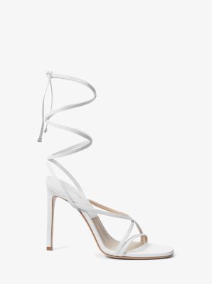 Michaelkors Dahlia Leather Lace-Up Sandal,OPTIC WHITE