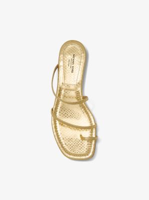 Patti Metallic Python Embossed Leather Slide Sandal