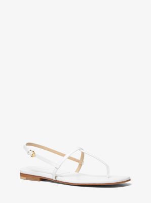 Michael kors white flat sandals deals