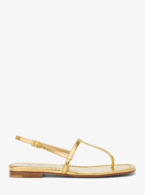 Ali Metallic Python Embossed Leather Sandal image number 1