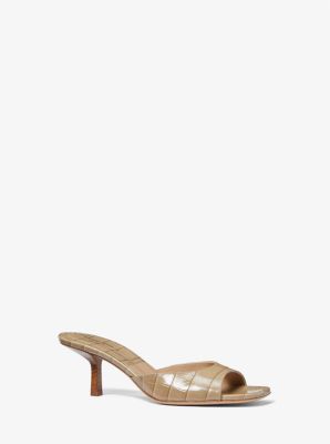 Anita Crocodile Embossed Leather Sandal