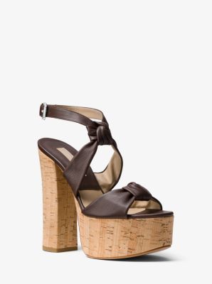 Cecily Calf Leather Platform Sandals | Michael Kors