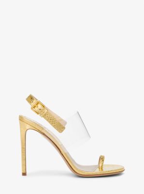 Catherine Metallic Python Embossed Leather Sandal