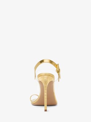 Catherine Metallic Python Embossed Leather Sandal