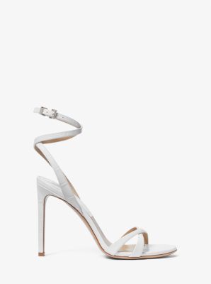 Chrissy Crocodile Embossed Leather Sandal