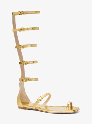 Juliette Metallic Python Embossed Leather Gladiator Sandal 