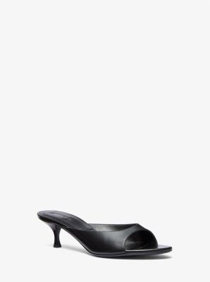 Michael Kors Arianna Leather Mule In Black