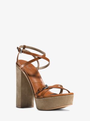 Alma Runway Leather and Suede Sandal | Michael Kors