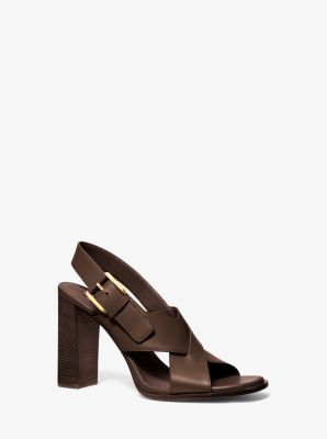 Jasmine Leather Sandal in EXPRESO | Michael Kors