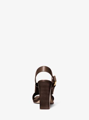 Jasmine Leather Sandal in EXPRESO | Michael Kors