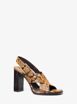 Jasmine Snake Embossed Leather Sandal