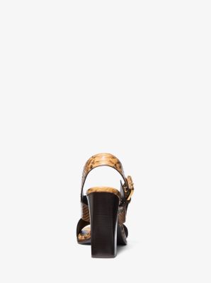 Jasmine Snake Embossed Leather Sandal
