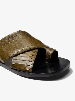 Mackenzie Snake Embossed Leather Sandal