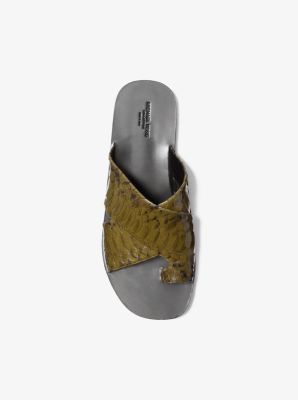 Mackenzie Snake Embossed Leather Sandal