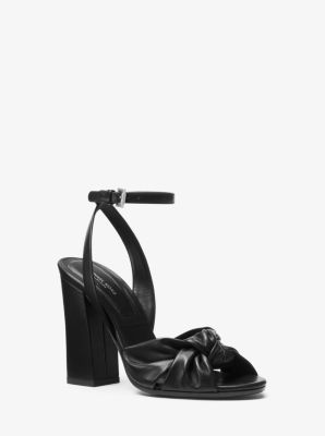 michael kors black leather sandals