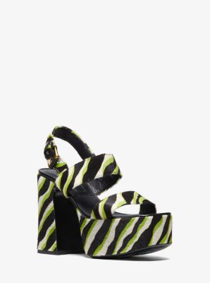 Blaire Zebra Calf Hair Platform Sandal