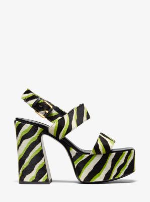 Blaire Zebra Calf Hair Platform Sandal