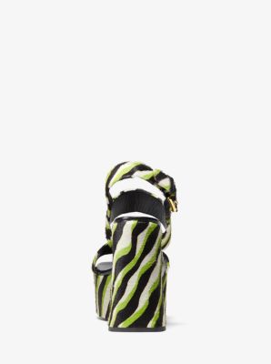 Blaire Zebra Calf Hair Platform Sandal