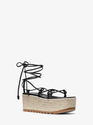 Sandale à plateforme Mabal en cuir in NOIR | Michael Kors