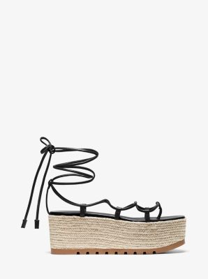 Sandale à plateforme Mabal en cuir in NOIR | Michael Kors