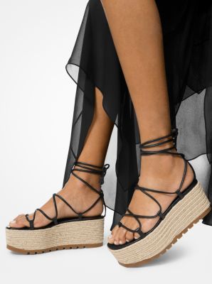 Sandale à plateforme Mabal en cuir in NOIR | Michael Kors