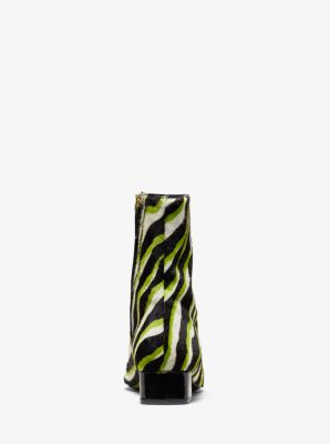 Quinn Zebra Calf Hair Ankle Boot in LIME | Michael Kors