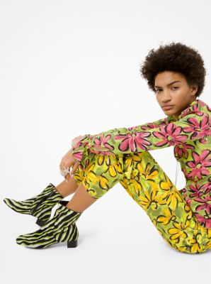 Quinn Zebra Calf Hair Ankle Boot in LIME | Michael Kors