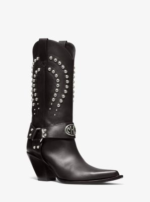 Collins Studded Leather Western Boot | Michael Kors