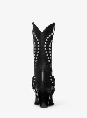 Collins Studded Leather Western Boot