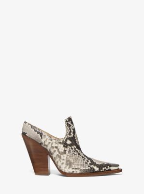 Kory Python-Embossed Leather Mule