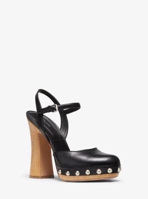 Gail Calf Leather Mary Jane Clog | Michael Kors