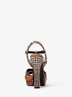 Rosanna Studded Python Platform Sandal