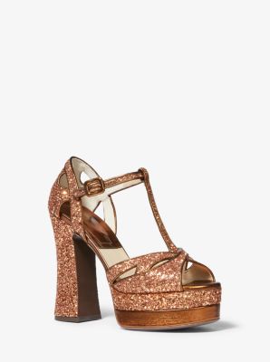 Shirley Glitter and Nappa Leather Platform Sandal