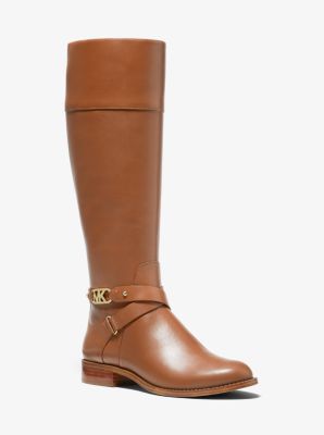 michael michael kors kincaid leather and logo riding boot