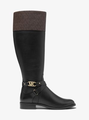 Kincaid Leather and Logo Riding Boot Michael Kors