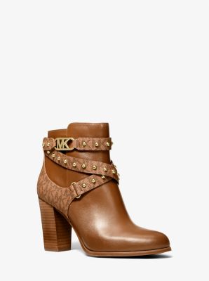 Kincaid Faux Leather and Studded Logo Ankle Boot | Michael Kors