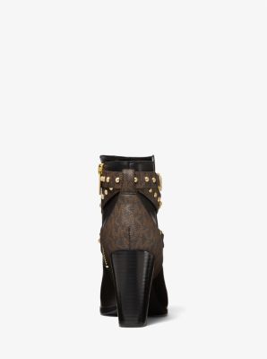 Kincaid Faux Leather and Studded Logo Ankle Boot | Michael Kors