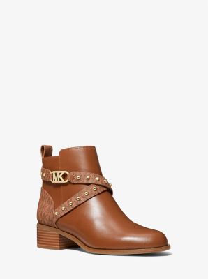 Kincaid Leather and Studded Logo Ankle Boot | Michael Kors