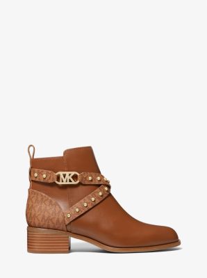 Kincaid Leather and Studded Logo Ankle Boot | Michael Kors