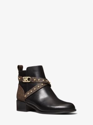Kincaid Leather and Studded Logo Ankle Boot | Michael Kors