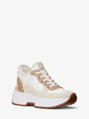 mk hero leather and mesh trainer