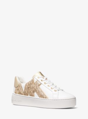 Poppy Logo and Faux Leather Sneaker | Michael Kors