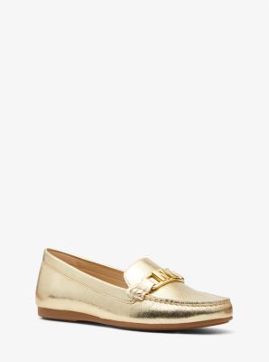 Michael kors on sale gold loafers