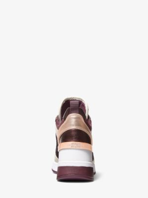 Crista Embellished Metallic Trainer in BORDEAUX | Michael Kors